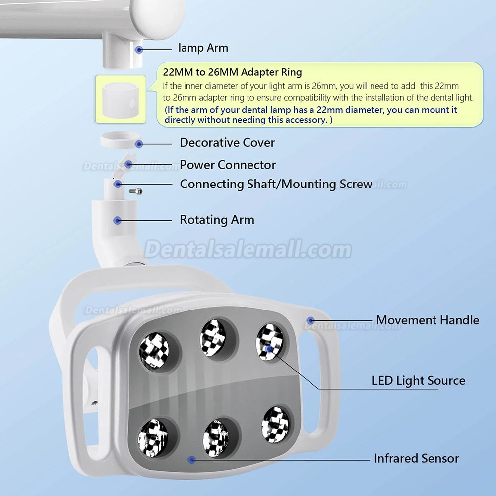 KY-P151 Dental LED Chair Light Oral Lamp 6 LED Lights Dual-Color Adjustable